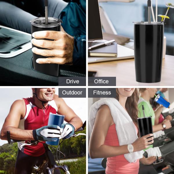 600Ml Coffee Cups Custom Vacuum Stainless Steel Tumbler, Insulation Double Wall Flask Thermal Cup With Lid 20 oz^