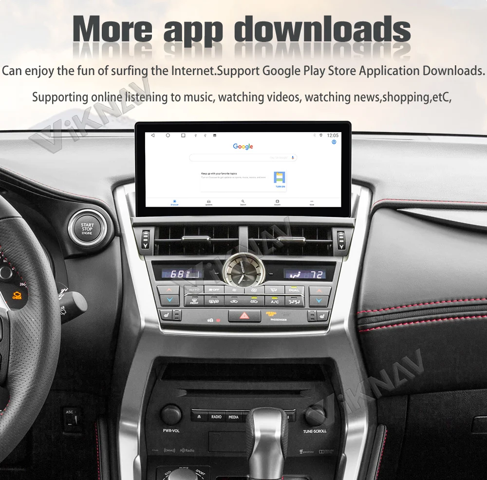 Viknav Car Radio For LEXUS NX NX200 NX200T (2015 2016) 12.3 inch Touch Screen Carplay Car GPS Navigation Multimedia