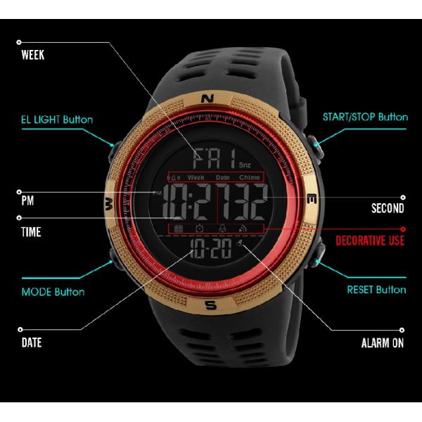 Water Resistant 3ATM All Plastic Quartz Watch 48mm Lcd Quartz Watch