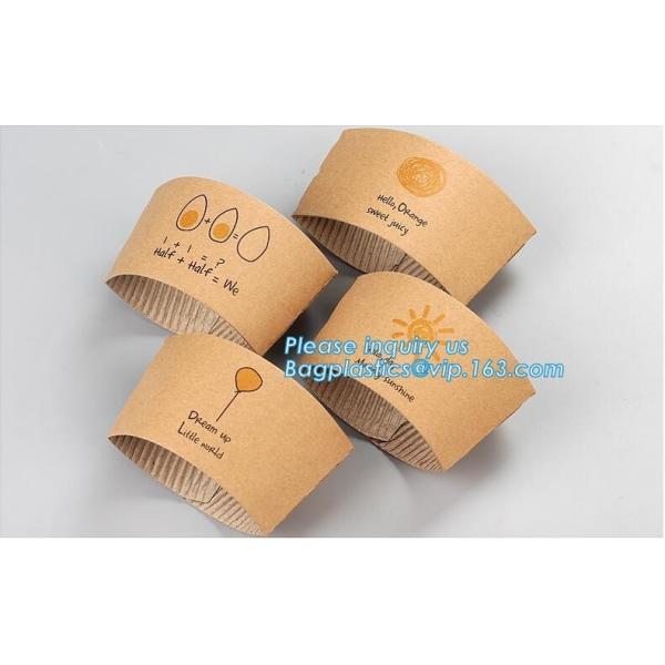 Biodegradable cup sleeve, Corrugated up sleeve with printing, brand logo, hot
