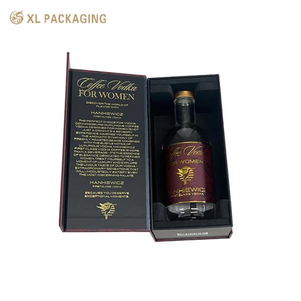 XL Packaging Custom Packaging Box Factory Custom Wine Paper Box Gold Foil Magnetic Closure Wine Boxes Single Champagne Glass Wine Bottle Gift Box