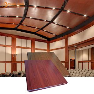 Wooden Drop Down Acoustical Aluminium Ceiling Tiles / Commercial False Metal