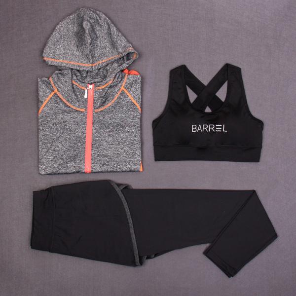 CPG Global High Quality Breathable 3 Pieces Sets Long Sleeves Gym Running Racerback Sports Bra with Yoga Pants T1019