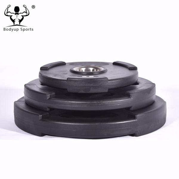 Non Slip 3 Grips Fitness Weight Plates 2 Inch Hole With Solid Steel Insert