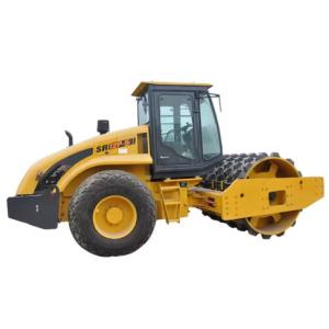 Yellow road rolling construction vehicleShantui SR12P-5 Single Drum 10ton