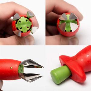 Ergonomic Strawberry Stem Remover Tool , Commercial Strawberry Slicer