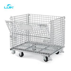 Customized Galvanized Collapsible Folded Stackable Warehouse Metal Wire Mesh