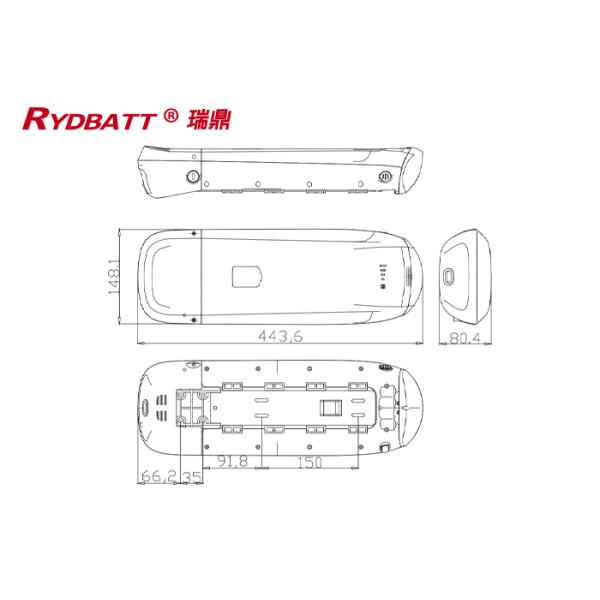 RYDBATT SSE-037(36V) Lithium Battery Pack Redar Li-18650-10S5P-36V 13Ah For Electric Bicycle Battery