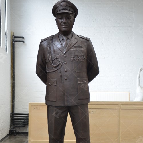Buy Bronze Sculpture Lifesize Army General with Patinated at wholesale prices