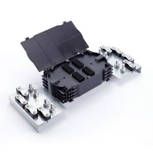 PC ABS Material 48 Cores Fiber Optic Enclosure 4 In 4 Out Horizontal Type with