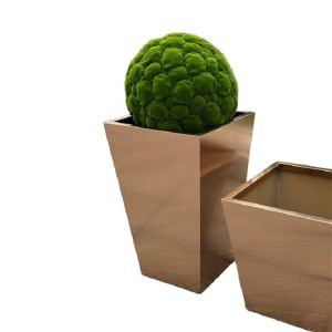 Functional metal flower planter geometric tapered flower pot
