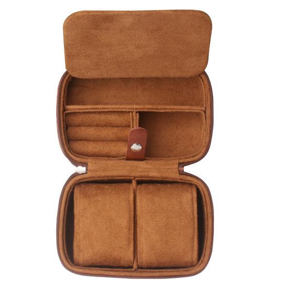 TWO WATCH COLLECTION JEWELRY BOX CROSS-BORDER STRAP STORAGE COWHIDE WATCH BOX JEWELRY BOX PORTABLE