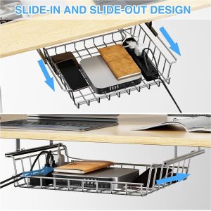 Create a Clutter-Free Workspace with Under Desk Slideable Drawer Metal Cable