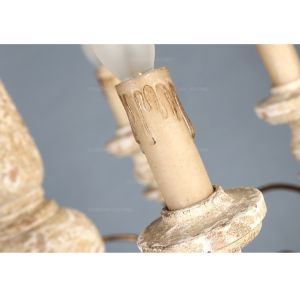 Loft chandelier antique lighting suspension lustre wooden art deco Wooden