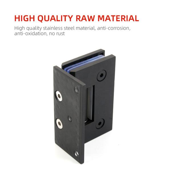 Modern Design Matt Black Stainless Steel 90 Degree Wall Mounted Shower Glass Door Hinge
