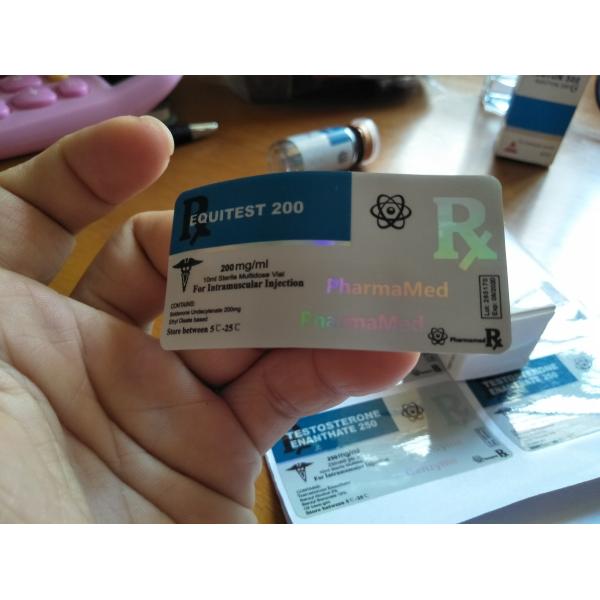 Quality Equitest 10Ml Holographic Glass Vial Labels With PP Glossy Lamination for sale