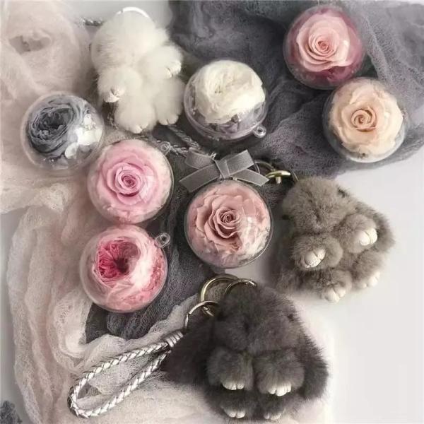 Buy Christmas Hot Sell Mini Gift Preserved Rose Keychain rose gift at wholesale prices
