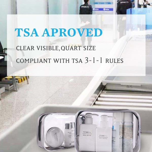 Clear Cosmetic Bag Waterproof PVC Zippered Toiletry Carry Pouch Portable Makeup Bag Organizer Bag Set for Travel