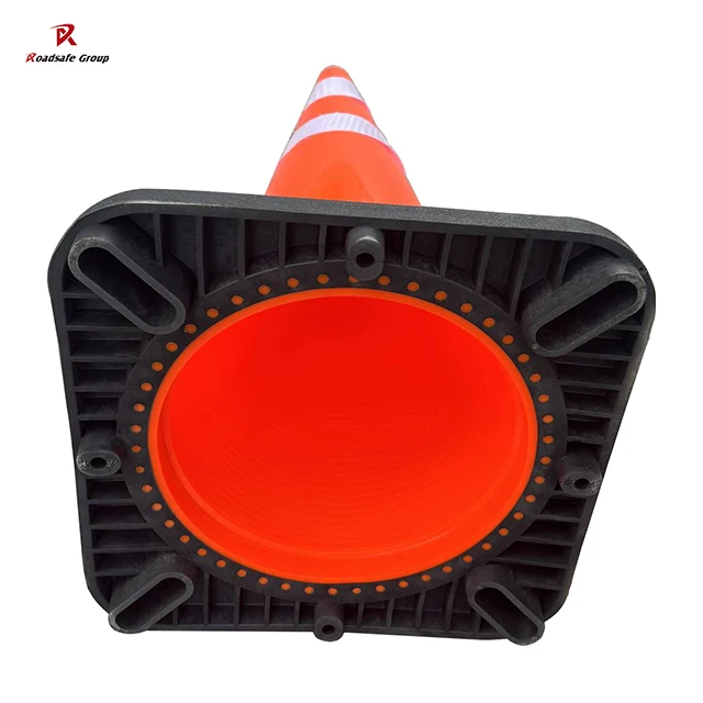 High Visibility 90CM 36" Height Black Base Traffic Cone for Road Safety Traffic Management
