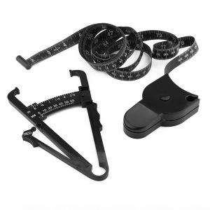 Cool Black Body Fat Measuring Tape Percentage Measurement Tester Set With