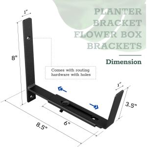 Adjustable Size Window Flower Box Brackets 6 to 12 Inches for Planter Box