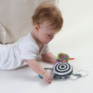 ODM Infant Baby Plush Animal Handle Toys Cotton With Teether