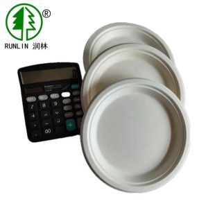 FDA 9in Biodegradable Sugarcane Bagasse Plates Disposable Dishware Wedding Pulp