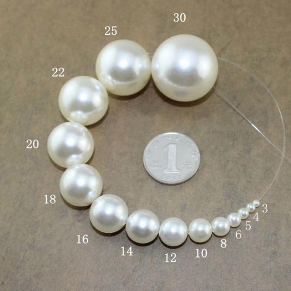 Buy Whtie Color  3mm -30mm  Round ABS Plastic Bead Imitation Pearls at wholesale prices