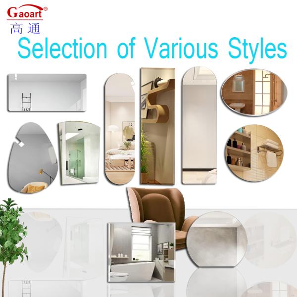 Large Wall Mount Silver Decorative Home Barber Station Mirror For Dance Studio Salon