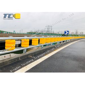 Polyurethane Roller Highway Crash Barrier Orange / Yellow Eco Friendly