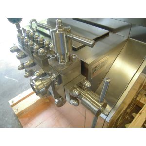 304 Stainless Steel Milk Homogenizer Machine Two Stage Mechanical Pressure