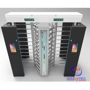 304 SUS RFID Card QR Code Facial Rotating Turnstile 90 / 120 Deg Full Height
