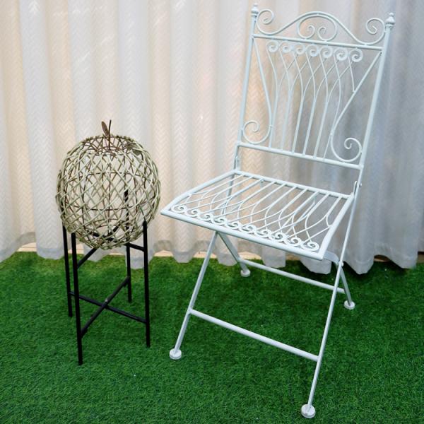Transparent Outdoor Garden Bistro Cafe Vintage Square Metal Wrought Iron Folding Dining Chairs