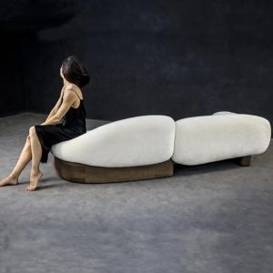 Italian Minimalist Hotel Lobby Furniture Nordic Fabric Cloud Shape Light Luxury