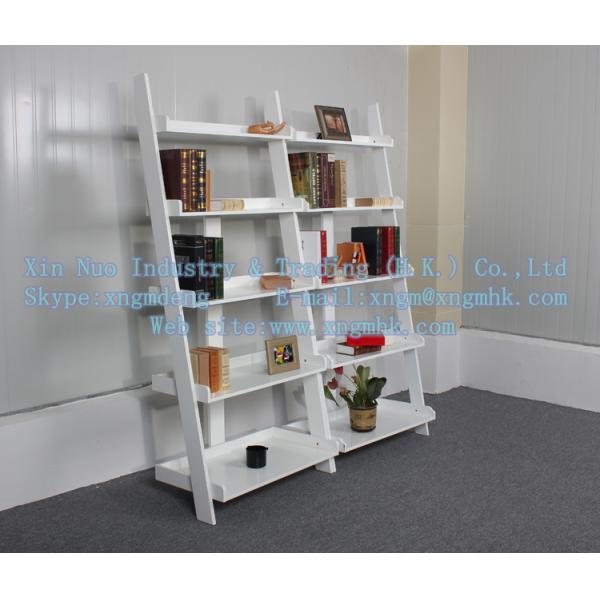 Wooden ladder shelves, wooden display rack, wooden display stand, wood storage rack