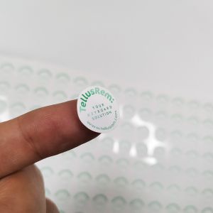 Round Tamper Evident Security Labels Small Eggshell Destructive Vinyl Labels