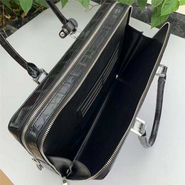 Genuine Crocodile Belly Skin Businessmen ZIP Briefcase Exotic Real True Alligator Leather Male Large Laptop Handbag