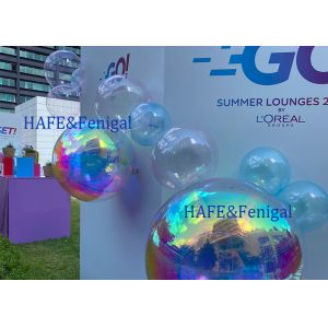 Quality Decorative Inflatable Rainbow Mirror Ball Big Shiny Ball Advertising 1-5M Diameter for sale