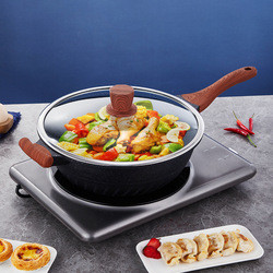 Wholesale Custom 32cm Aluminum Frying Pan Maifan Stone Coating Non Stick Cooking