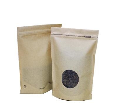 Customized Printing Aluminum Foil Kraft paper valve packaging zipper side gusset coffee bag