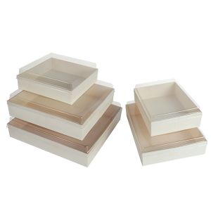 Biodegradable Rectangular Swiss Roll Cake Packaging Donut Boxes With Window