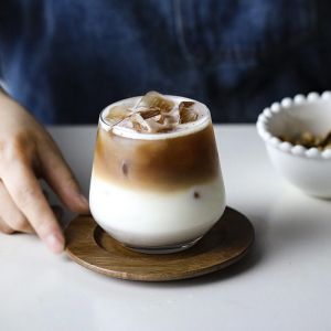 SGS Ice Cream BPS Free 330ml Engraved Glass Coffee Mugs