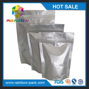 Resealable smell proof Stand up mylar aluminum foil vacuum packing bags for food