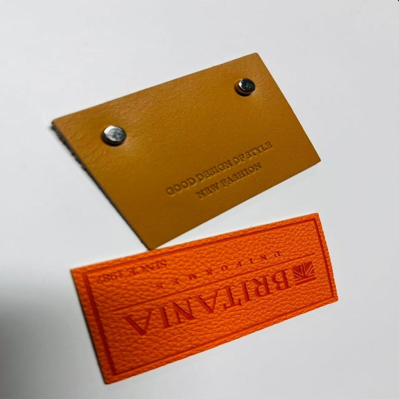 Rectangle Shape Custom Leather Labels for Garment Label Promotion