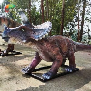 China Outdoor Playground Fiberglass Animatronic Dinosaur Triceratops Water Repellent on sale