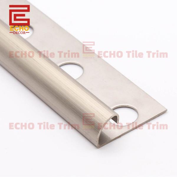 Buy Bullnose Tile Edging Brushed Stainless Steel Tile Trim 10mm Matte at wholesale prices