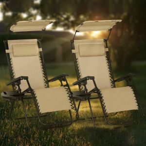 Sun Lounger, Frame Folding Zero Gravity Recliner For Sleeper, Carry Folding