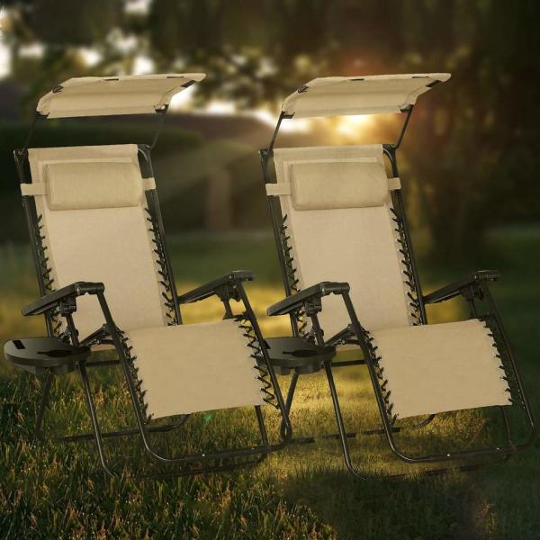 Sun Lounger, Frame Folding Zero Gravity Recliner For Sleeper, Carry Folding