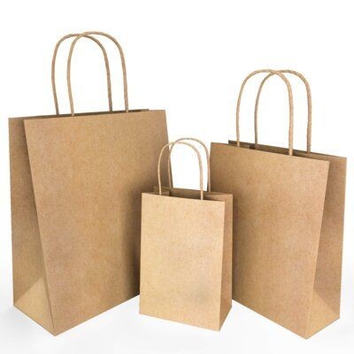 Eco Friendly Brown Paper Gift Bag With Self Adhesive Closure
