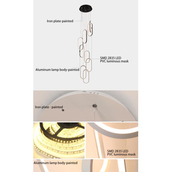 Oval Pendant Light Modern Minimalist Duplex Hall Nordic Living Room Lamp Villa Spiral Staircase Chandelier(WH-NC-75)